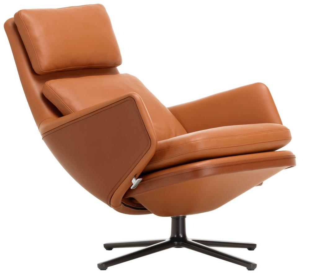 Vitra Grand Relax Ohne Ottoman Leder Cognac Basic Dark 46 5 Cm Von Antonio Citterio 19 Designermobel Von Smow De